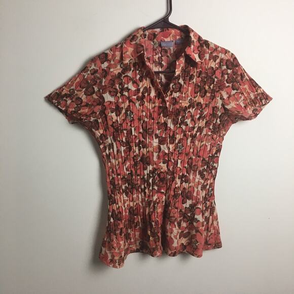 Laura Scott Button Down Ribbed Floral Shirt - Picture 5 of 12